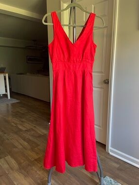 Cynthia Rowley V-Neck Sleeveless Midi Dress